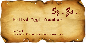 Szilvágyi Zsombor névjegykártya